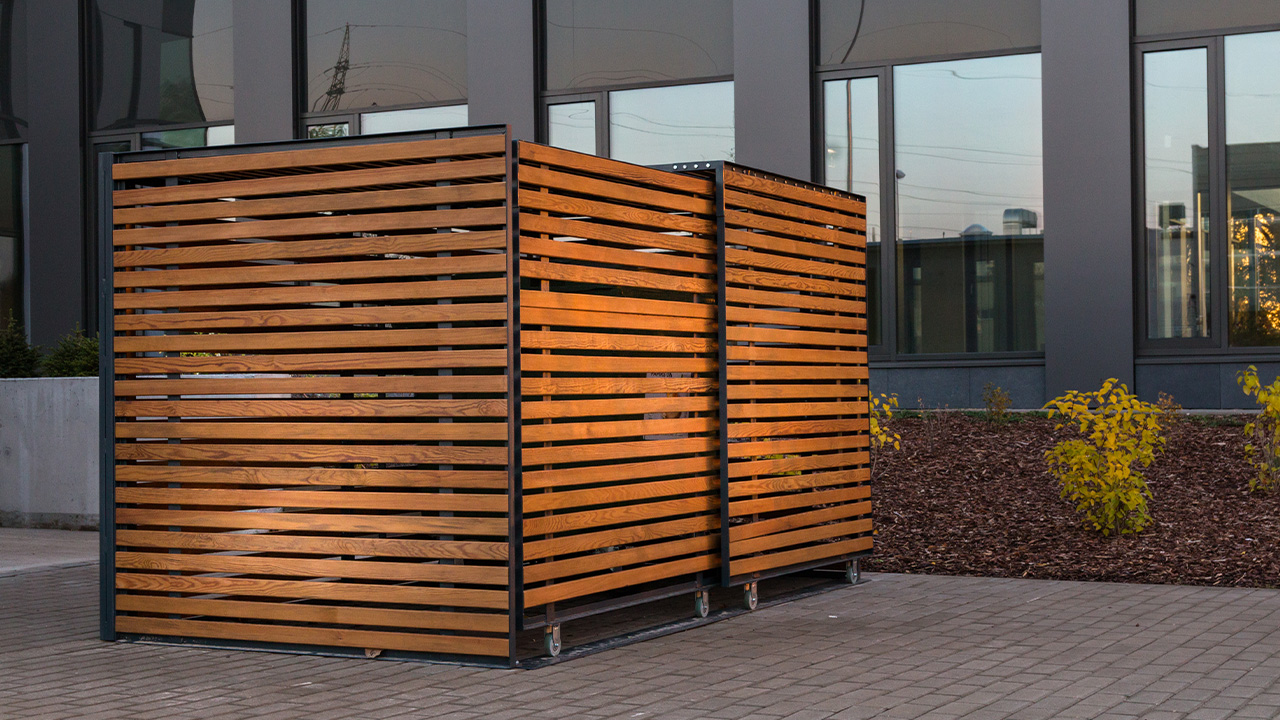 cache conteneurs en bois design